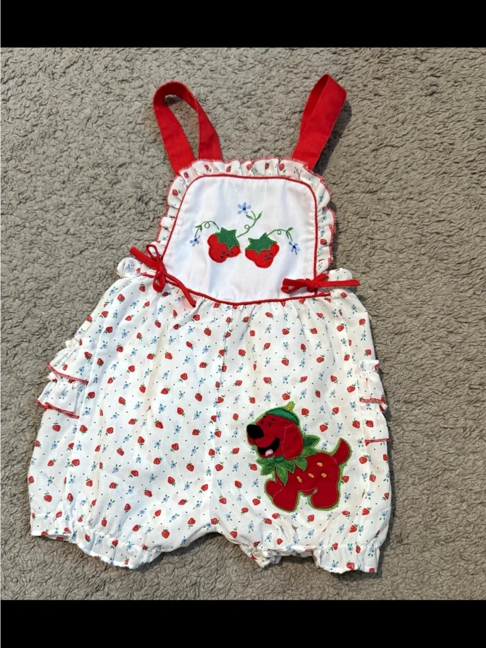 Vintage Clifford bubble romper upcycled